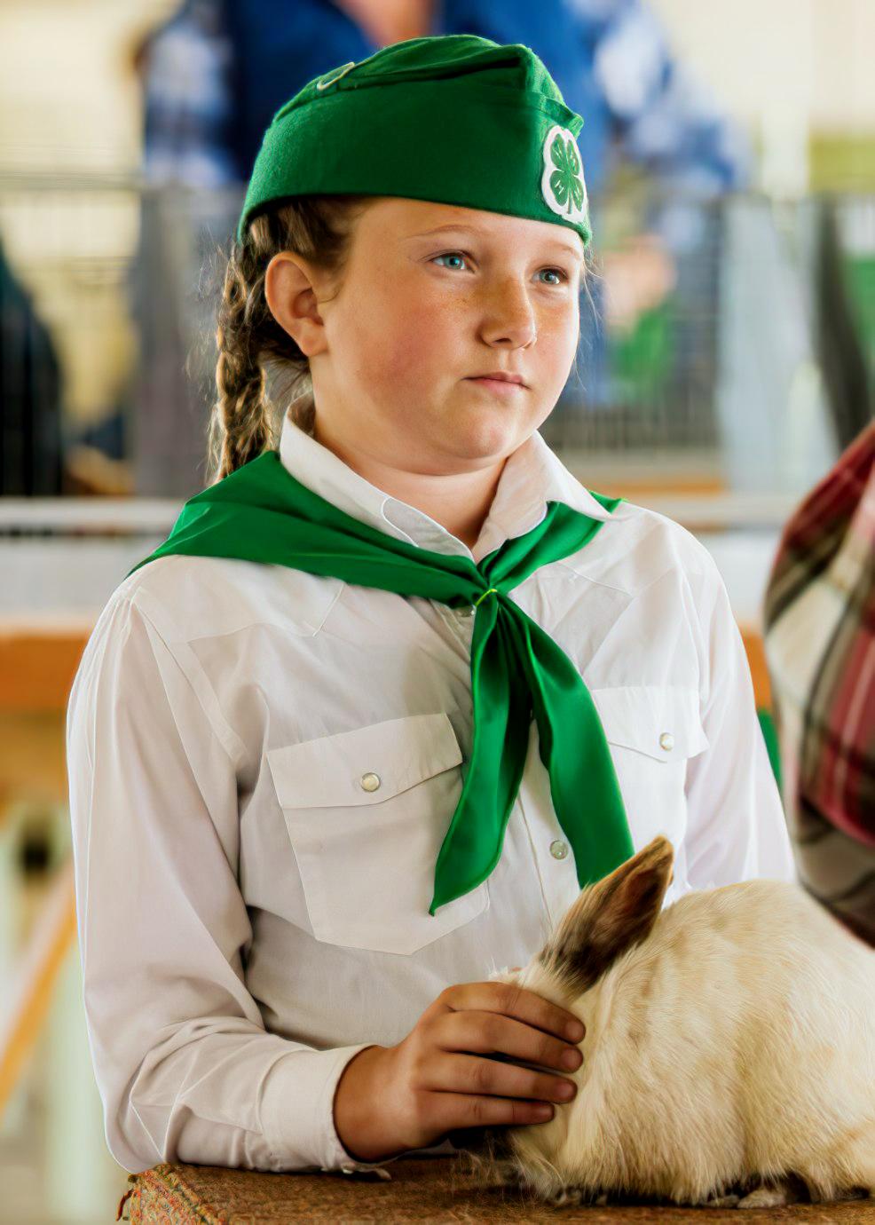 girl scout and her bunny