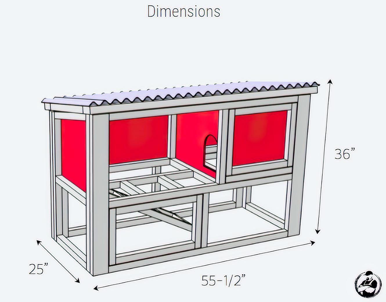 two storey hutch dimension